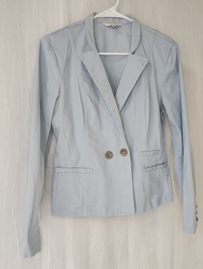 CAbi Pale Blue Double-Button Women's Blazer